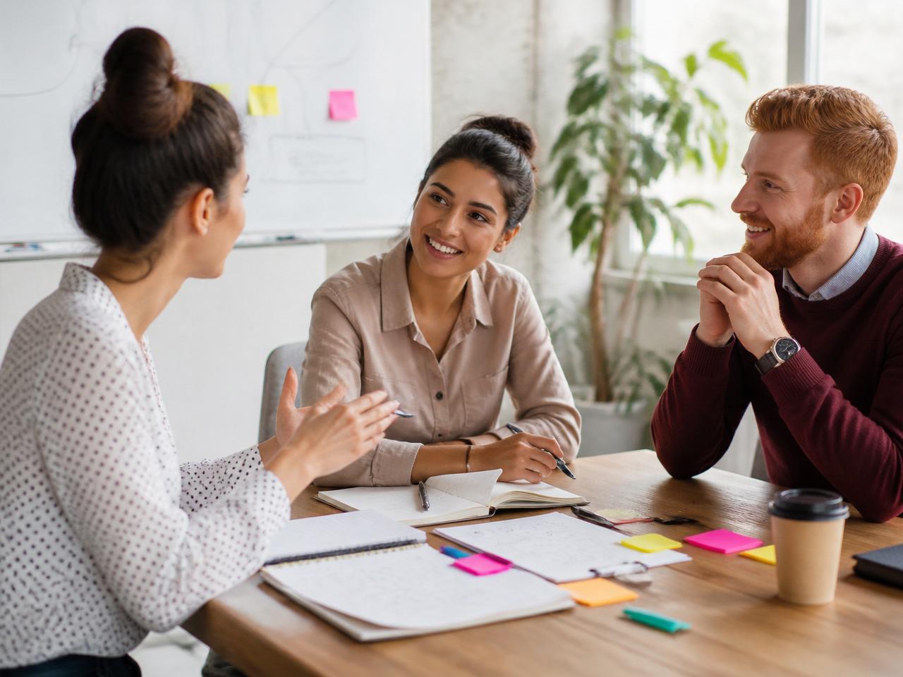 Professionals bespreken hun werk tijdens een gezamenlijke werksessie
